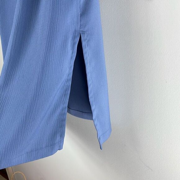 J. Jill blue long tunic 3/4 sleeves side vents boat neck simple textured S - Picture 2 of 10